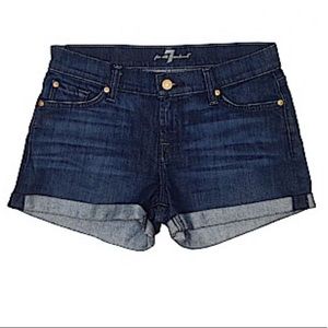 NWOT 7 For All Mankind Mid-Rise Blue Denim Shorts